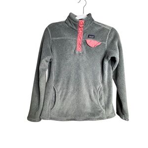Patagonia Re-Tool Snap-T Fleece Pullover Girls XL (14) Gray Soft Hiking 65585